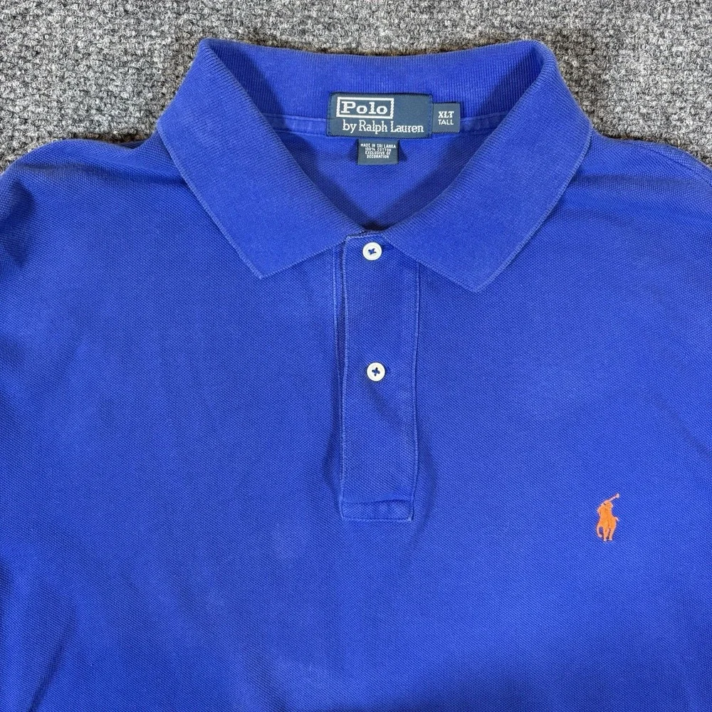 Polo Ralph Lauren Polo Shirt Mens XLT Tall Blue Pony Casual‎ Long Sleeve Cotton